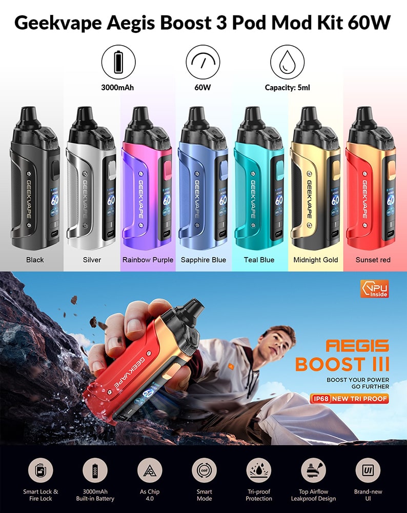 Geekvape Aegis Boost 3 Pod (7) پاد سیستم گیک ویپ ایجیس بوست 3